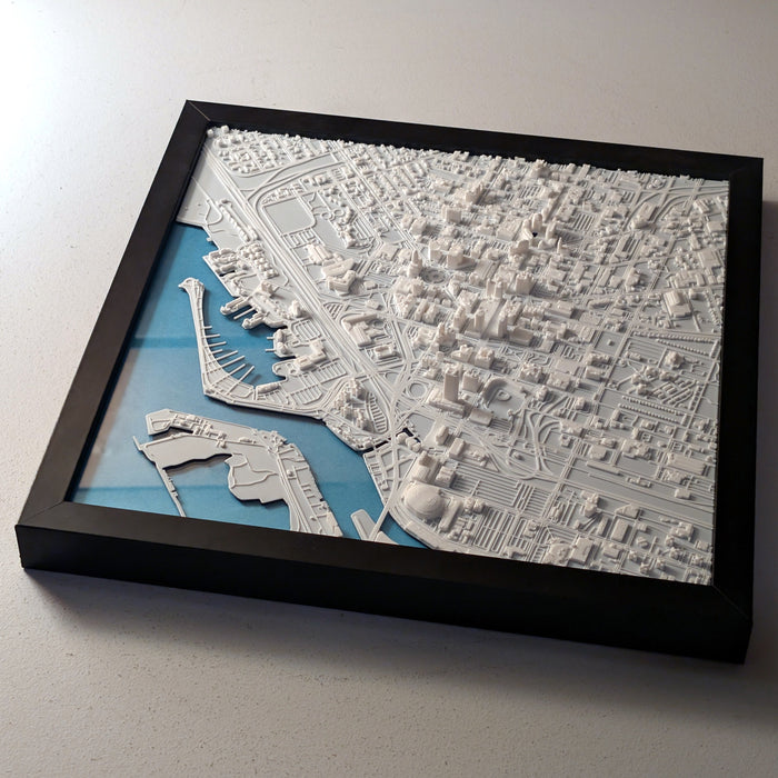 Buffalo 3D Map 3D printed city map, framed