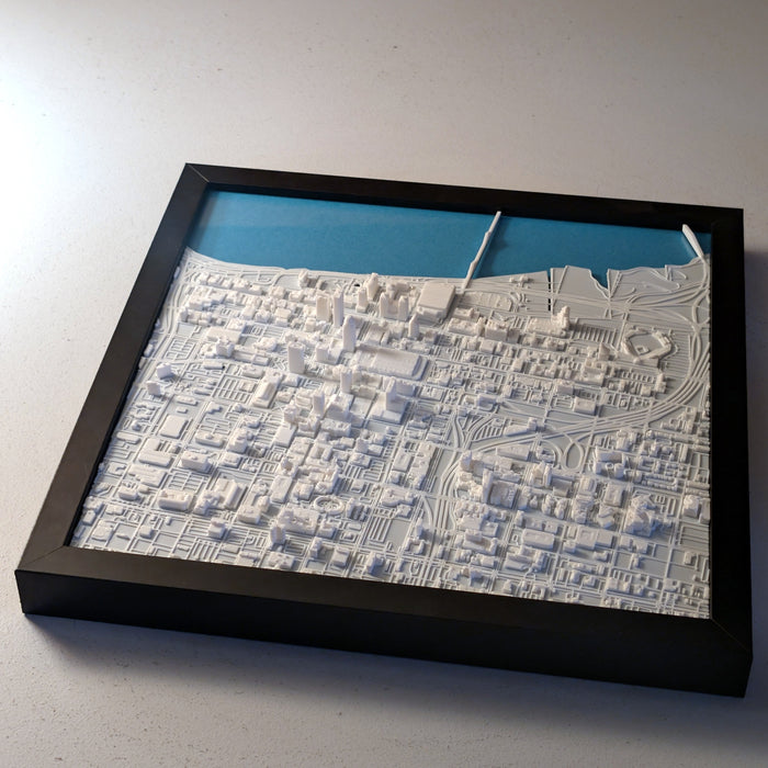 Louisville 3D Map 3D printed city map, framed