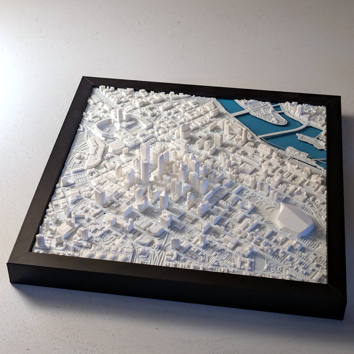 Minneapolis 3D Map 3D printed city map, framed