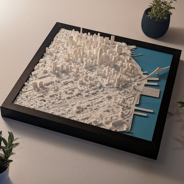 San Francisco 3D Map 3D printed city map, framed