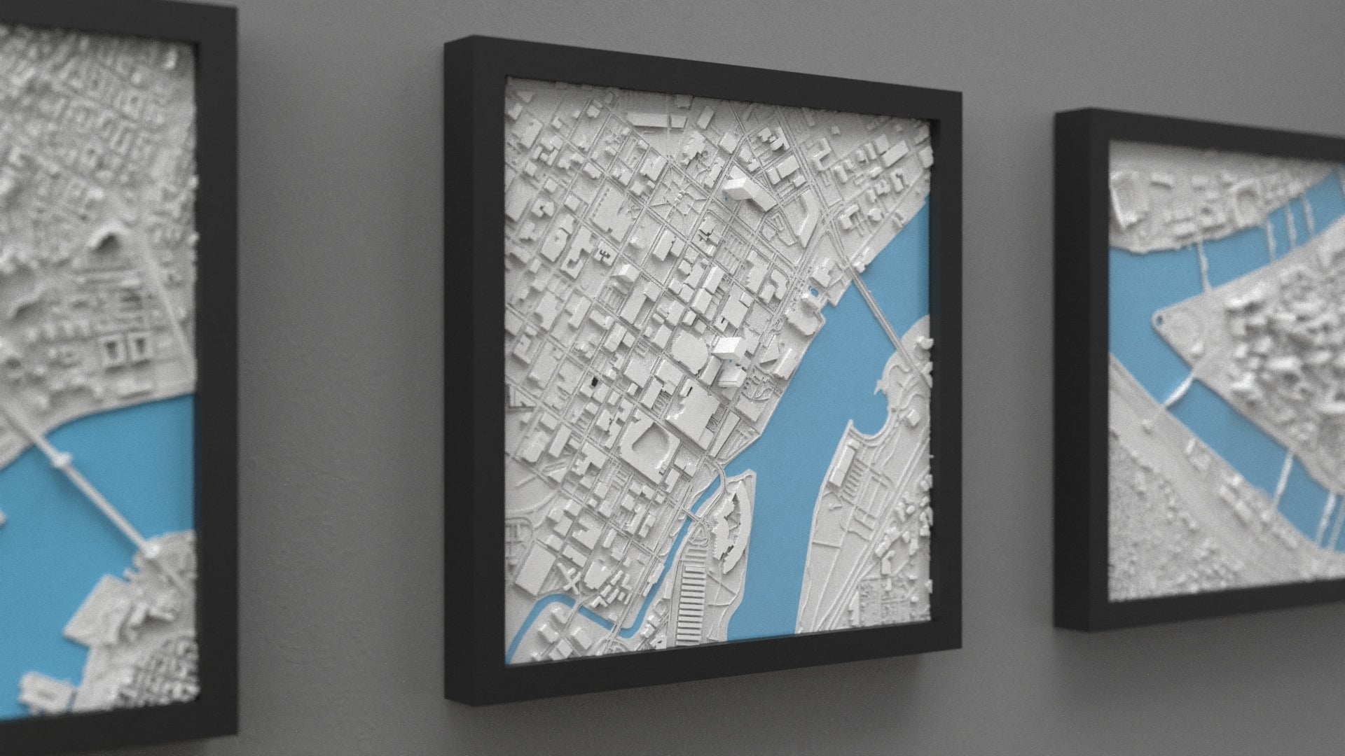 Custom Order: Toledo 3D Map - 11" Framed