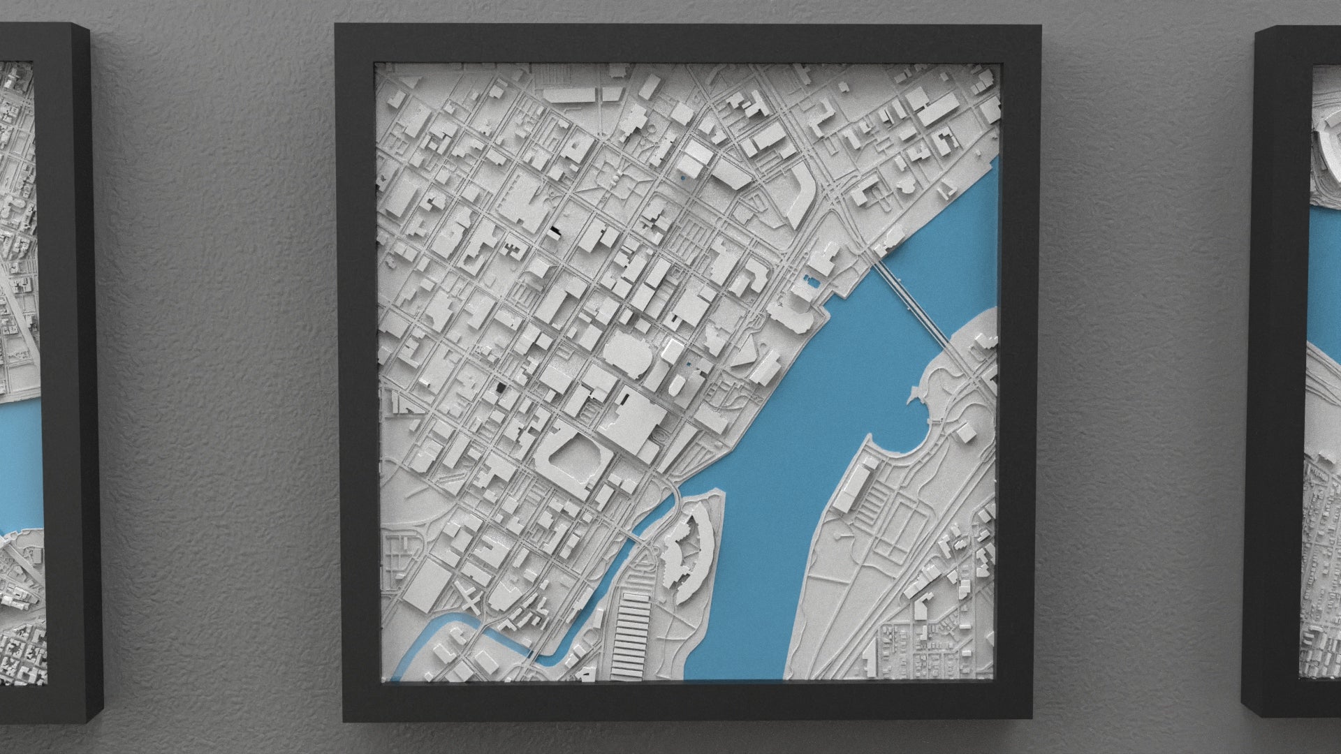 Custom Order: Toledo 3D Map - 11" Framed