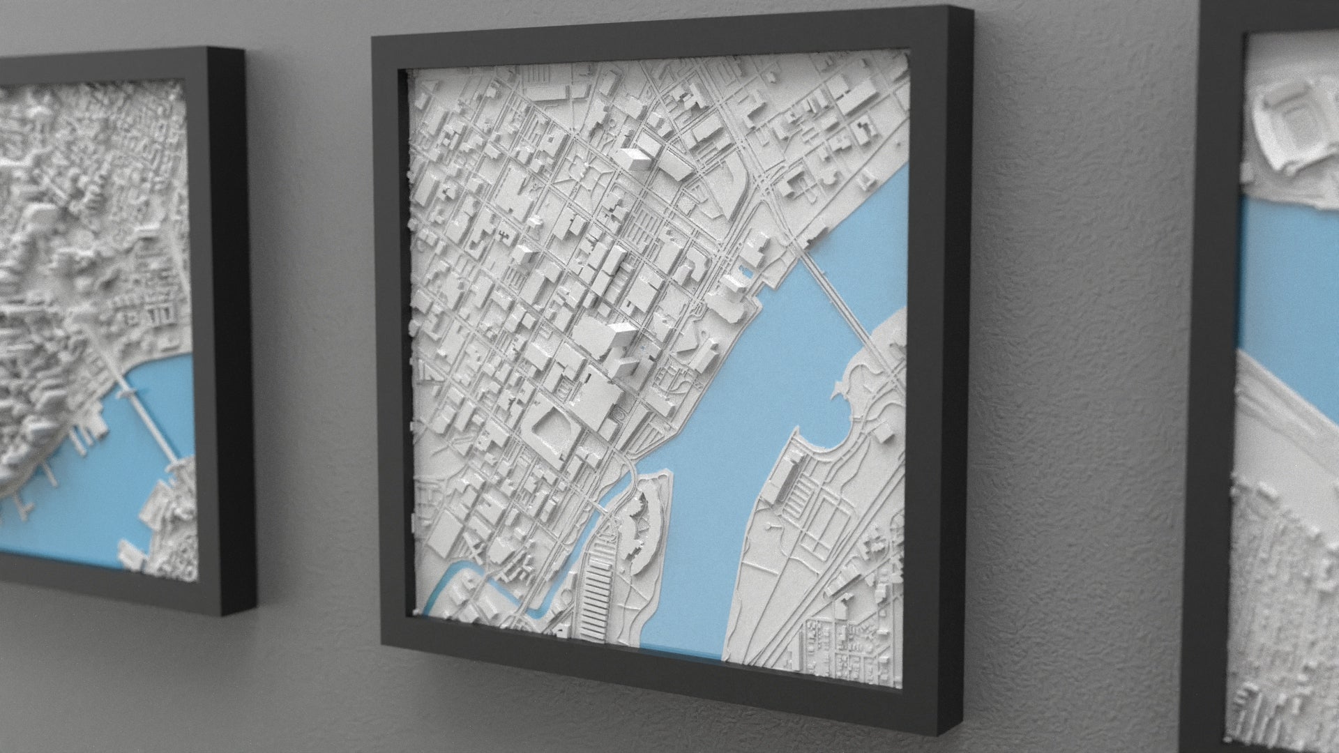 Custom Order: Toledo 3D Map - 11" Framed